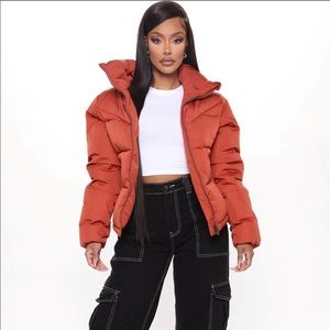 NEW!Fashionnova🧡Rust Puffer Jacket (MAKE ME AN OFFER)